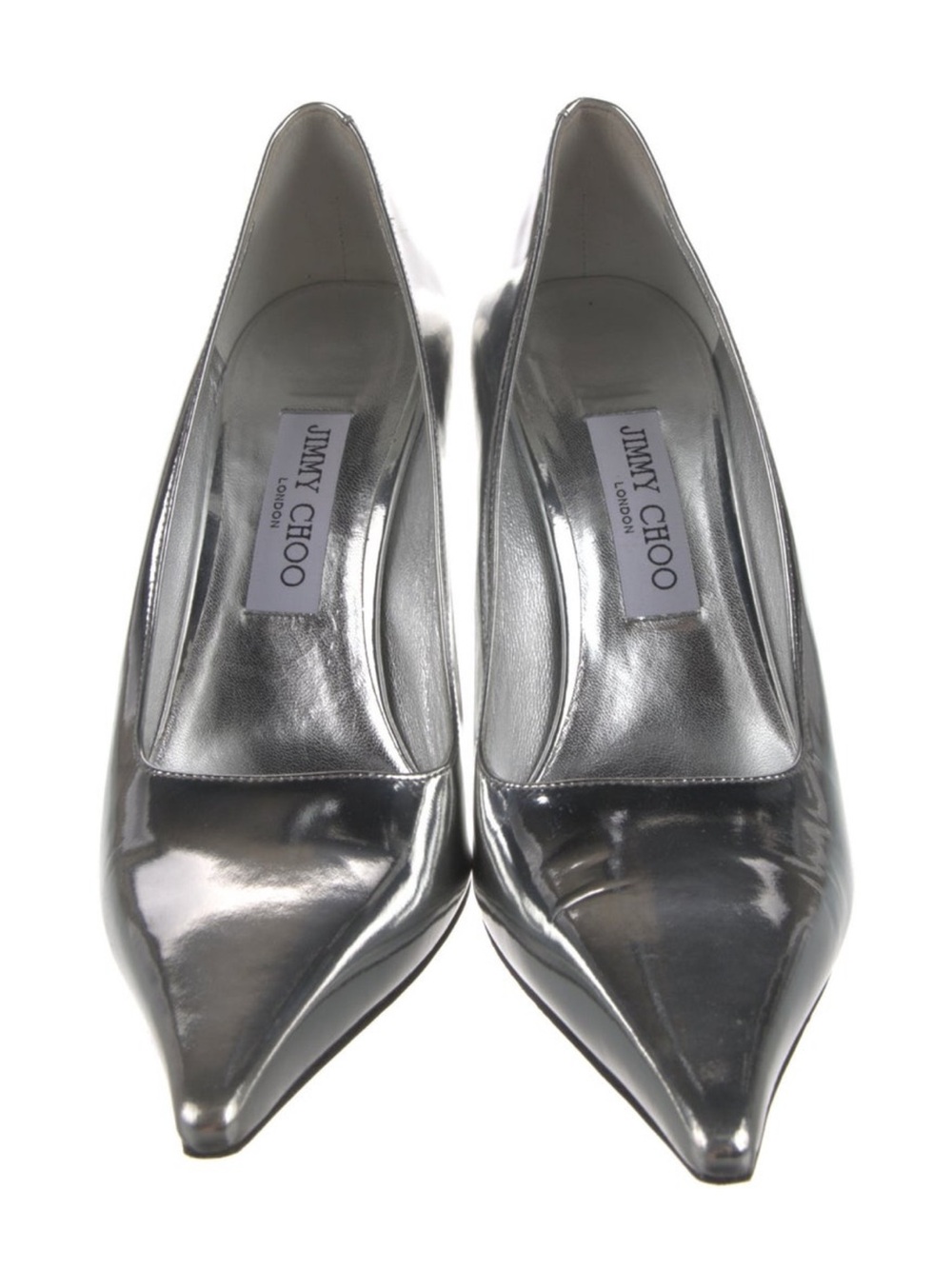 Jimmy Choo Ixia Silver Pointed Toe Pumps 40